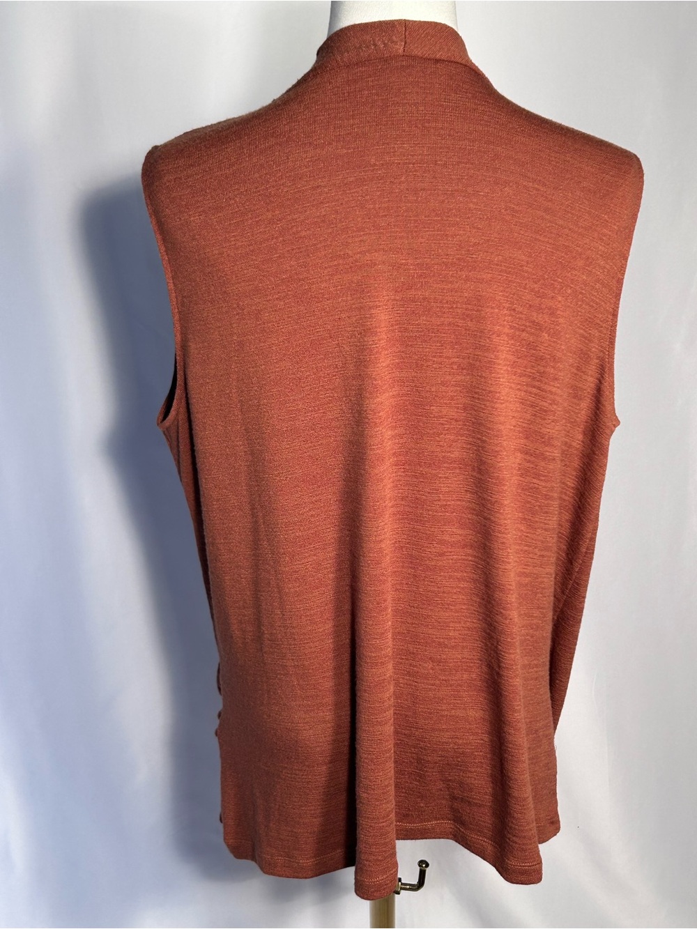 Terracotta Faux Wrap Sleeveless Top Plus Size 2X Office Casual Layering Fall - Picture 3 of 9